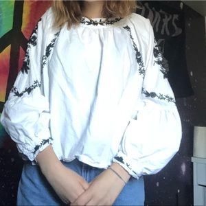 cute white embroidered blouse